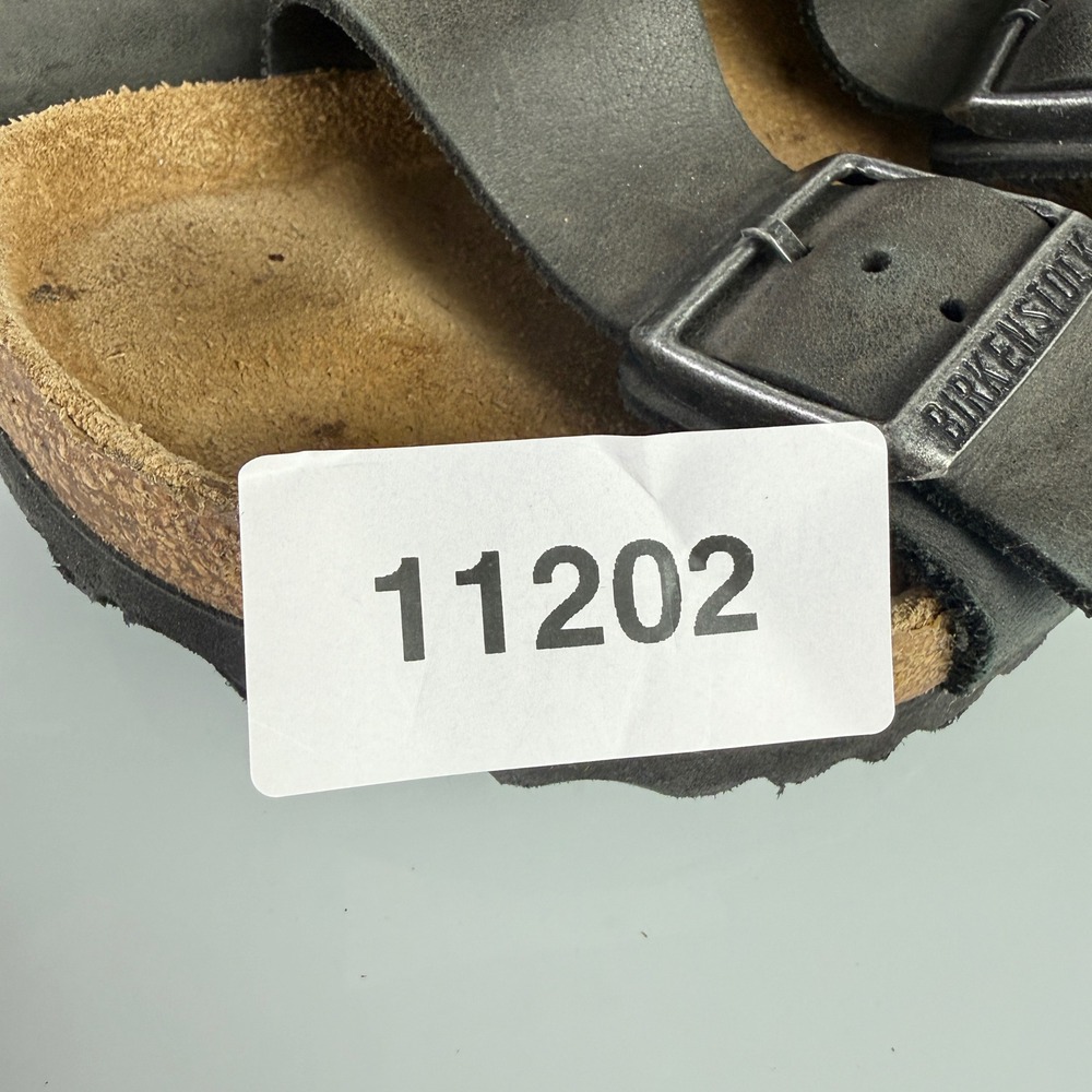Birkenstock Arizona Sandals Womens 38 Iron Gray Oiled Leather Soft Footbed 11202 - Picture 12 of 12